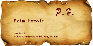 Prim Herold névjegykártya